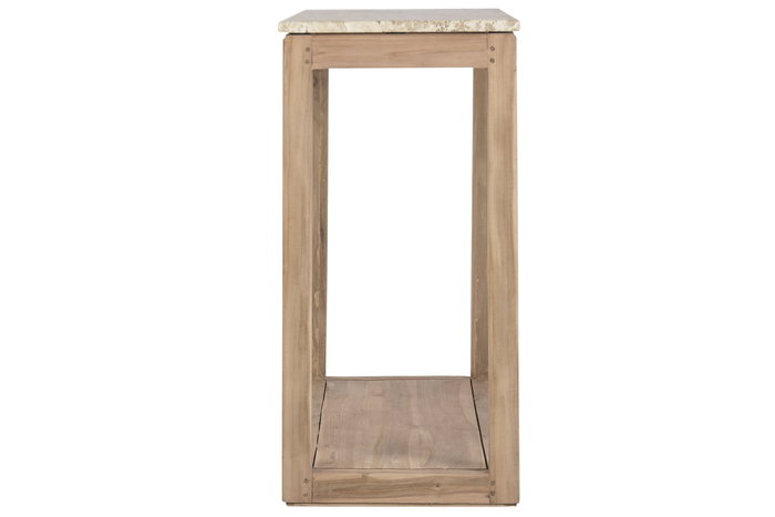 DKD Home Decor Consola Colonial Madera Reciclada Marmol Natural Beige 120 x 40 x 82 cm