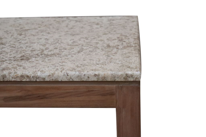 DKD Home Decor Consola de Madera Reciclada y Mármol Natural