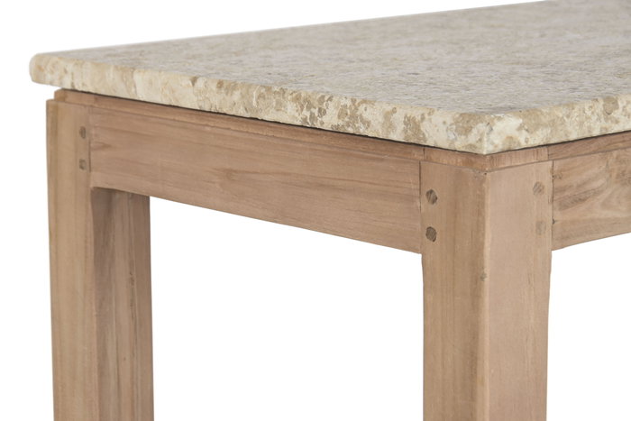 DKD Home Decor Consola Colonial Madera Reciclada Marmol Natural Beige 120 x 40 x 82 cm