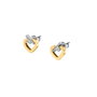 Trussardi Pendientes T-LOGO SS YG CRYSTAL WHITE Dorado