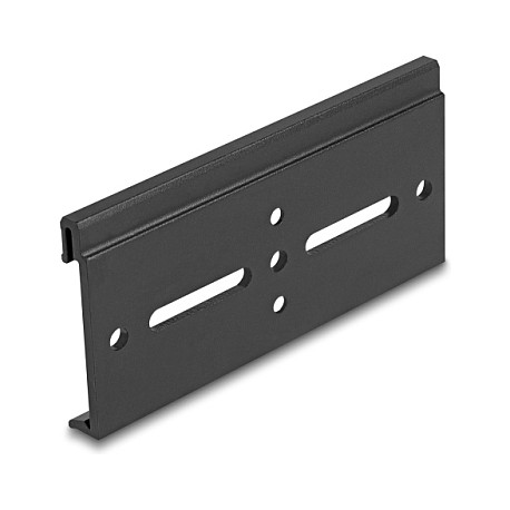 DeLOCK 67149 Clip de montaje de aluminio para riel DIN, negro