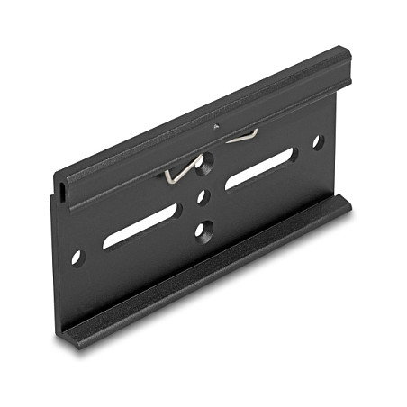 DeLOCK 67149 Clip de montaje de aluminio para riel DIN, negro