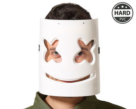 Máscara Blanca Con Cruces Negras En Pvc Para Muñeco Asesino