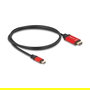 DeLOCK Cable USB Type-C a HDMI (DP Alt Mode) 8K 60 Hz HDR 1m rojo - Compatible con 7680x4320, 240 Hz, HDR10, VMM7100