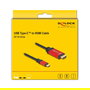 DeLOCK Cable USB Type-C a HDMI (DP Alt Mode) 8K 60 Hz HDR 1m rojo - Compatible con 7680x4320, 240 Hz, HDR10, VMM7100