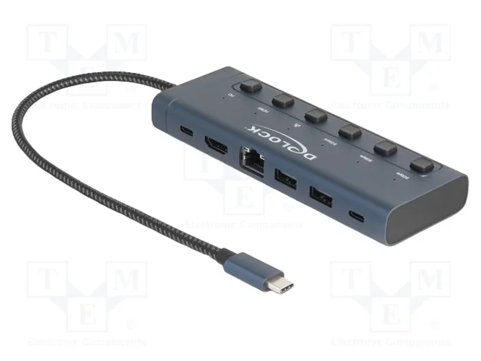 DeLOCK Dockingstation USB Tipo-C™ 4K - HDMI, USB, Gigabit LAN, PD 3.0 90 W, Azul DeLOCK Dockingstation USB Tipo-C™ 4K - HDMI, USB, Gigabit LAN, PD 3.0 90 W, Azul