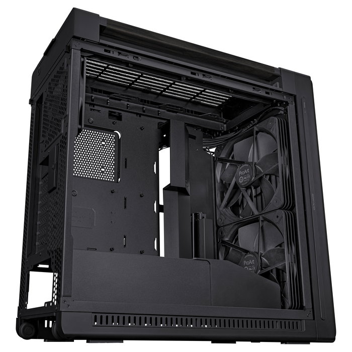 ASUS ProArt PA602 Wood Edition Caja PC Negro Torre Media ATX Madera Templado 4x 3.5" 8x 2.5" 8 Ranuras