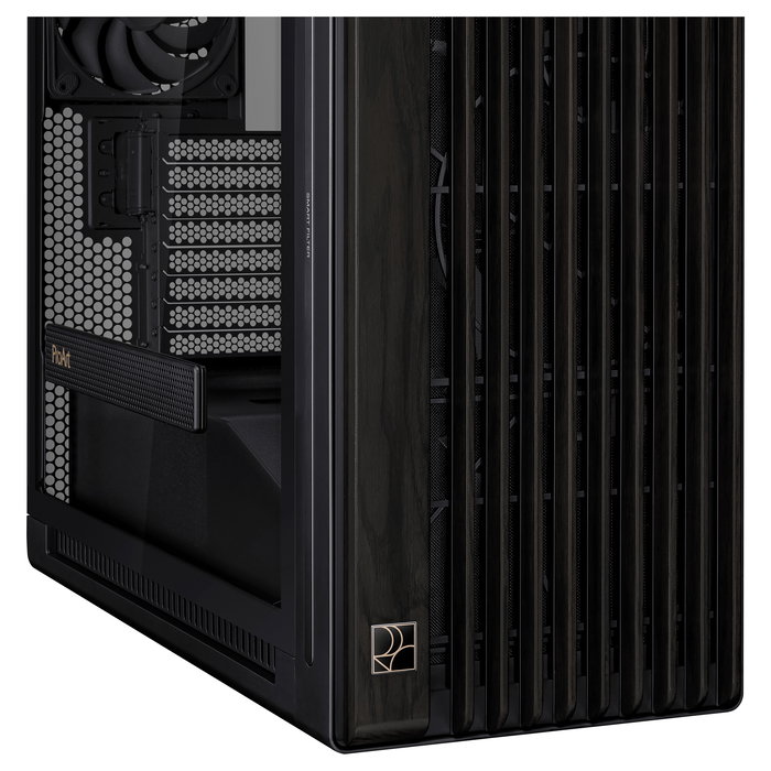 ASUS ProArt PA602 Wood Edition Caja PC Negro Torre Media ATX Madera Templado 4x 3.5" 8x 2.5" 8 Ranuras