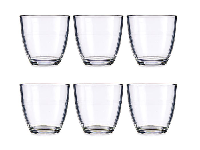 VIVALTO Set 6 Vasos Cortado 170 ml Vidrio Transparente 30x8x15 cm (Set de 12)