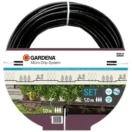 Gardena Kit de iniciación: 50 m de tubería de goteo incorporada y tapa del extremo de línea - 13501-20