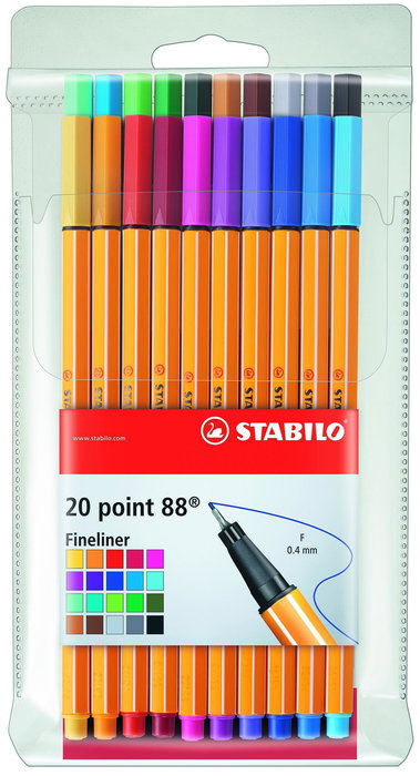 Stabilo Rotuladores Point 88 Caja Estuche 20 Unidades Colores Surtidos Stabilo Rotuladores Point 88 Caja Estuche 20 Unidades Colores Surtidos