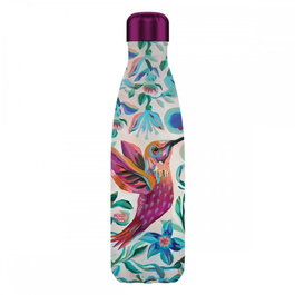 Enesco Botella Isotérmica con Diseño de Colibrí Tropical - Licencia Oficial, Mantiene Temperatura Bebidas, Tapa Púrpura, Regalo Original