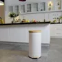 Kitchen Move Papelera de Cocina con Pedal Forest - 30L - Blanco Mate - Acero Inoxidable