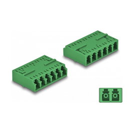 DeLOCK Acoplador de Fibra Óptica HD LC Hexaplex Hembra a LC Hexaplex Hembra Verde