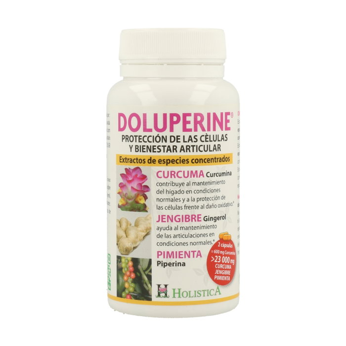 Holistica Doluperine 60 cápsulas - Complemento alimenticio con Cúrcuma, Pimienta y Jengibre Holistica Doluperine 60 cápsulas - Complemento alimenticio con Cúrcuma, Pimienta y Jengibre