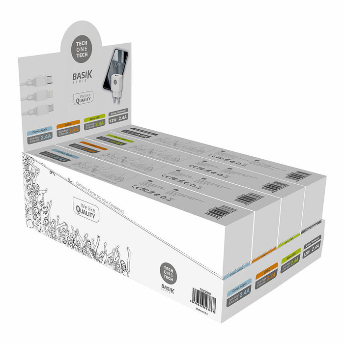Tech One Tech Expositor de Cables y Cargadores BASIK TEC2990 Blanco