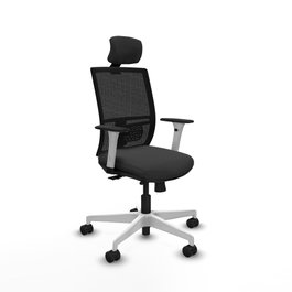 PIQUERAS Y CRESPO Silla de oficina Yunquera con mecanismo Sincro/Traslack Gris y Negro