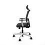 PIQUERAS Y CRESPO Silla de oficina Yunquera con mecanismo Sincro/Traslack Gris y Negro