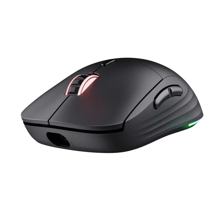 Trust GXT 927 Redex+ Ratón Gaming Inalámbrico RF 2.4 GHz con Cable USB, 25600 DPI, 6 Botones Programables, RGB 3 Zonas, Ergonómico para Mano Derecha, Recargable, Color Negro