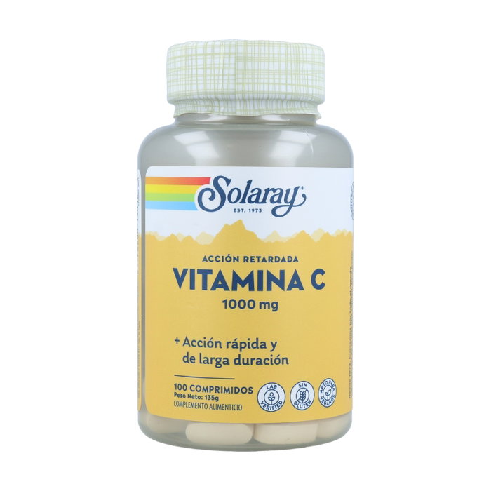 Solaray Vitamina C 1000 mg 100 comprimidos con escaramujo y acerola Solaray Vitamina C 1000 mg 100 comprimidos con escaramujo y acerola