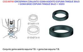 IDROSPANIA Conjunto de Junta de Goma para Asiento y Junta de Base para Tanque Bajo de Espuma