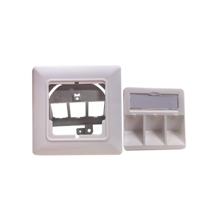 Helos Keystone - Toma de conexión de diseño elegante, 3 posiciones, blanco Helos Keystone - Toma de conexión de diseño elegante, 3 posiciones, blanco