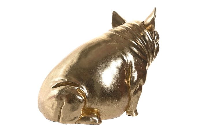 DKD Home Decor Figura Cerdito Resina Dorado Cobrizo 10.5 x 14 x 18.5 cm (2 Unidades)
