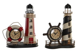 DKD Home Decor Reloj Metal Faro Surtido de 2 Unidades