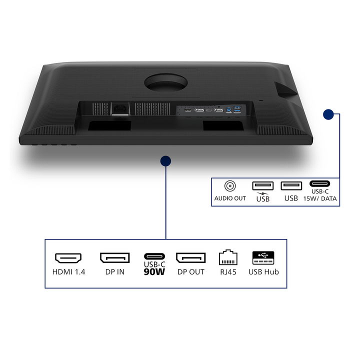 Philips 24B2U3301D Monitor 24" Full HD 1920x1080 120 Hz IPS con HDMI 1.4, DP 1.4, USB-C 90W, Pantalla Antirreflectante para Negocios, Negro