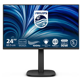 Philips 24B2U3301D Monitor 24" Full HD 1920x1080 120 Hz IPS con HDMI 1.4, DP 1.4, USB-C 90W, Pantalla Antirreflectante para Negocios, Negro
