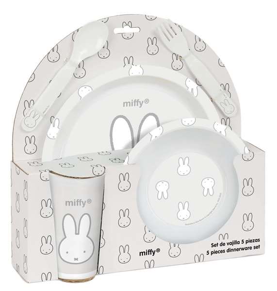 Set de vajilla infantil Miffy Niebla (5 Piezas)