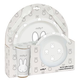 Safta Set de Platos, Cubiertos y Vaso Miffy Niebla Menta