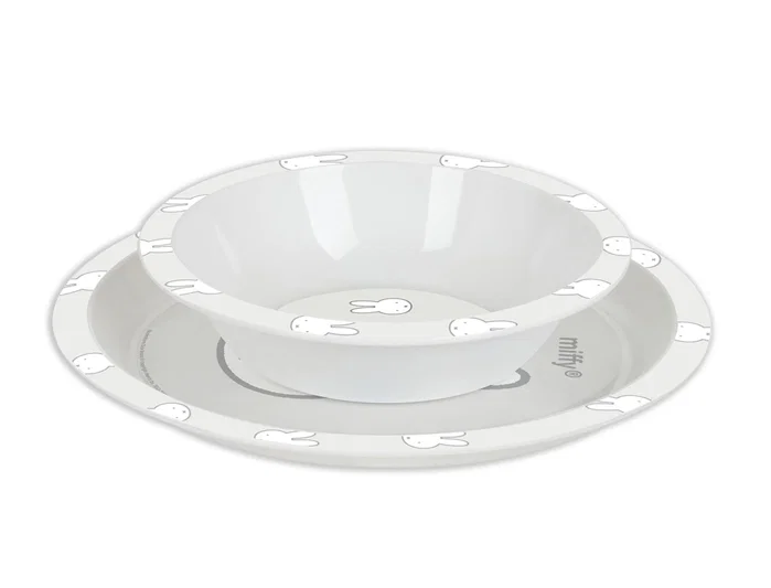 Safta Set de Platos, Cubiertos y Vaso Miffy Niebla Menta