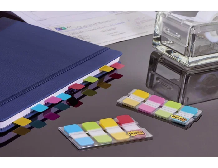 Post-it Banderitas separadoras rígidas de 4 colores con dispensador Post-it Banderitas separadoras rígidas de 4 colores con dispensador