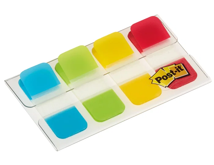 Post-it Banderitas separadoras rígidas de 4 colores con dispensador Post-it Banderitas separadoras rígidas de 4 colores con dispensador