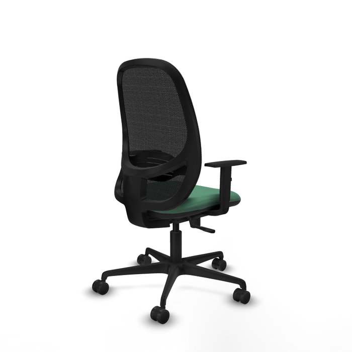 PIQUERAS Y CRESPO Silla de oficina Cilanco con mecanismo Sincro, Verde esmeralda y Negro