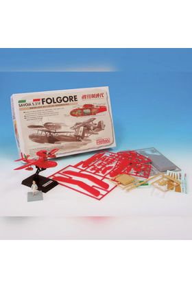 Savoia S.21F Version 2 Seaplane Model Kit & Fio Piccolo Figura Porco Rosso Studio Ghibli 1/72 Scale
