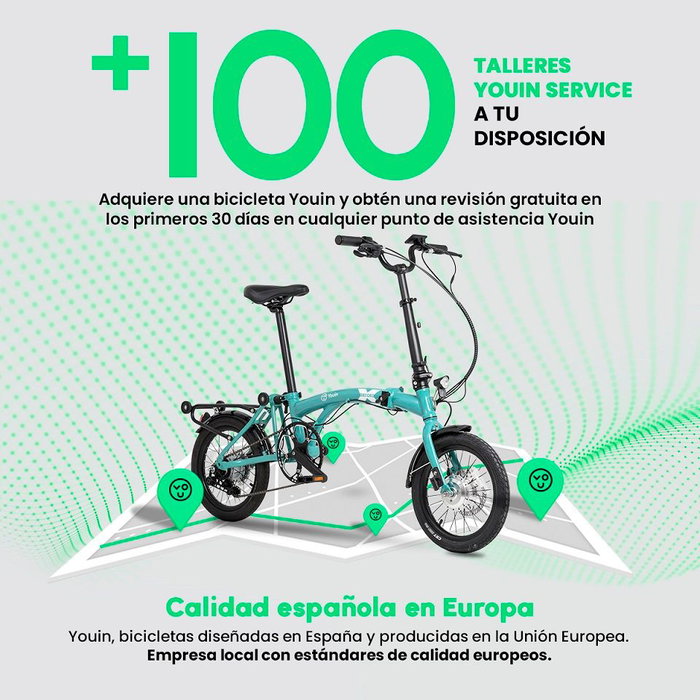 Youin E-bike Urbana Plegable Oxford BK0600, 250W Motor, 40km Autonomía, 17.5kg, Bicicleta Eléctrica Urbana
