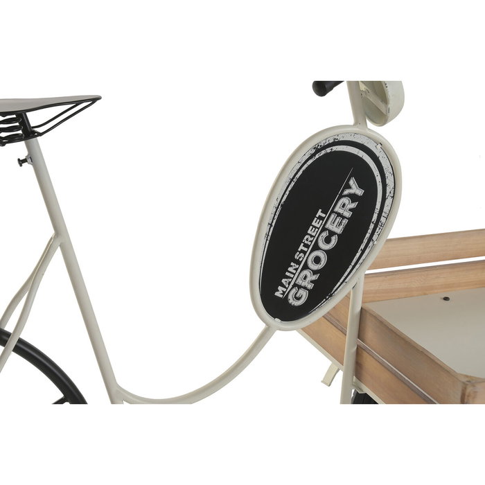 DKD Home Decor Expositor Triciclo Blanco Metal y Madera