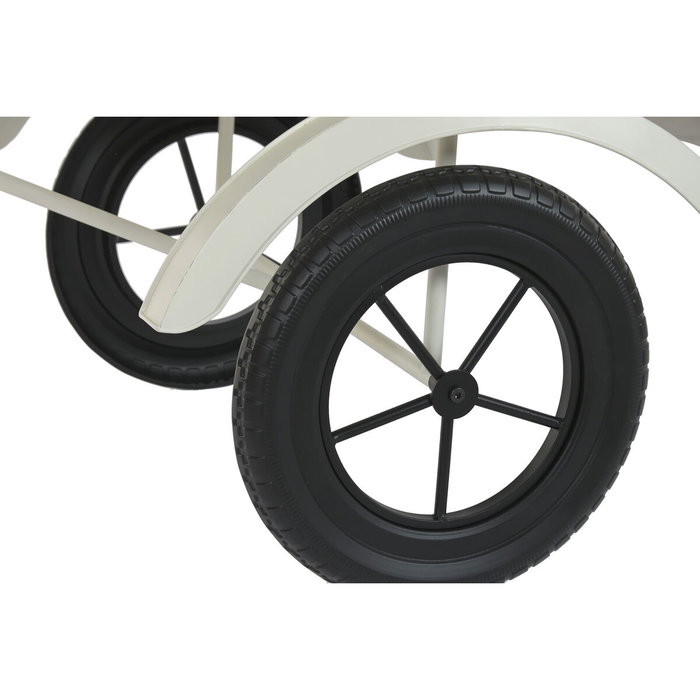 DKD Home Decor Expositor Triciclo Blanco Metal y Madera