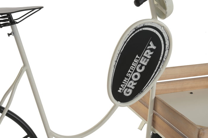 DKD Home Decor Expositor Terraza Y Jardin Blanco Marron Metal Madera 56 x 89 x 151 cm