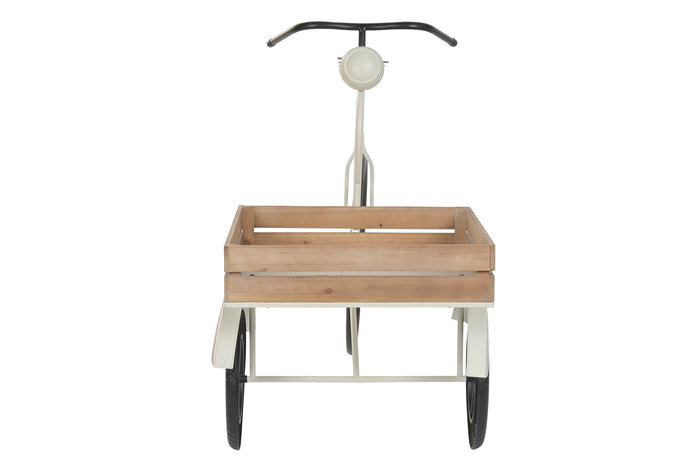 DKD Home Decor Expositor Terraza Y Jardin Blanco Marron Metal Madera 56 x 89 x 151 cm