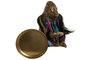 DKD Home Decor Figura de Gorila Bandeja Multicolor y Dorado