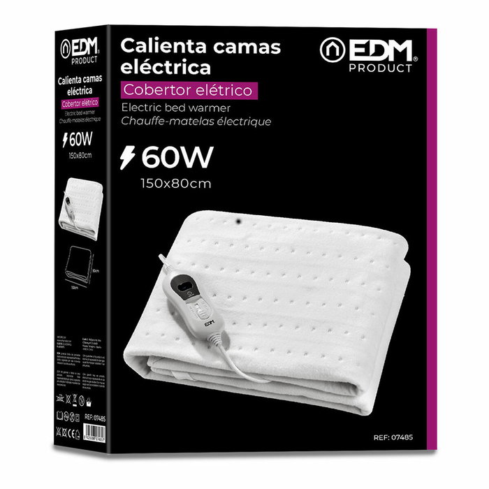 Edm Calienta Camas Eléctrico 60W 150 x 80 cm Blanco
