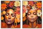 DKD Home Decor Cuadro Chica Flores 2 Surtido Enmarcado