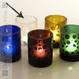 Impulse Dot Candelabro de Vidrio Transparente 9 cm de Alto, 7.5 cm de Diámetro