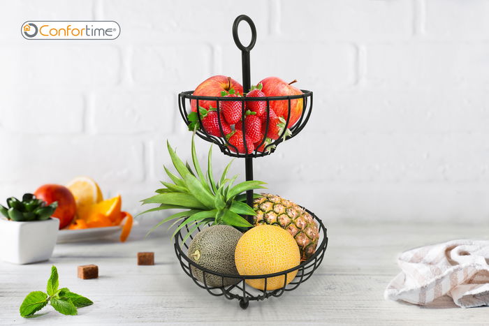 Inde Frutero Metal Doble 26.5x26.5x45.5 cm 4.73 kg (4 Unidades)