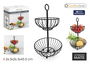 Inde Frutero Metal Doble 26.5x26.5x45.5 cm 4.73 kg (4 Unidades)