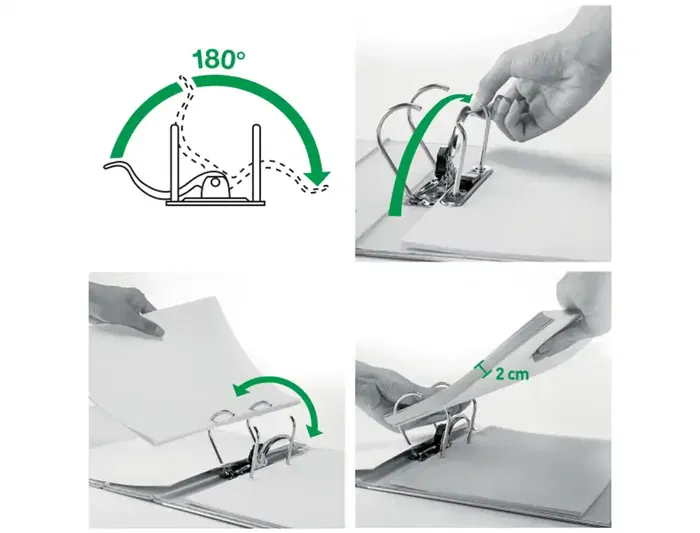 Leitz Archivador de Palanca 180 DIN A4 Lomo 80 mm Cartón Jaspeado CO2 Neutral Color Rojo