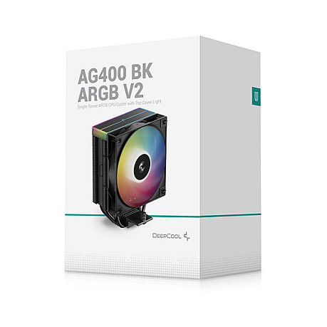 Deepcool AG400 Black ARGB V2 Ventilador para CPU 12 cm Negro Iluminación LED RGB PWM